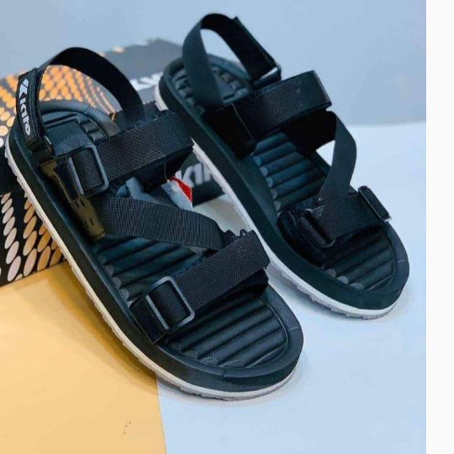 Men's Elastic Fibre Sports Sandals, Black FM