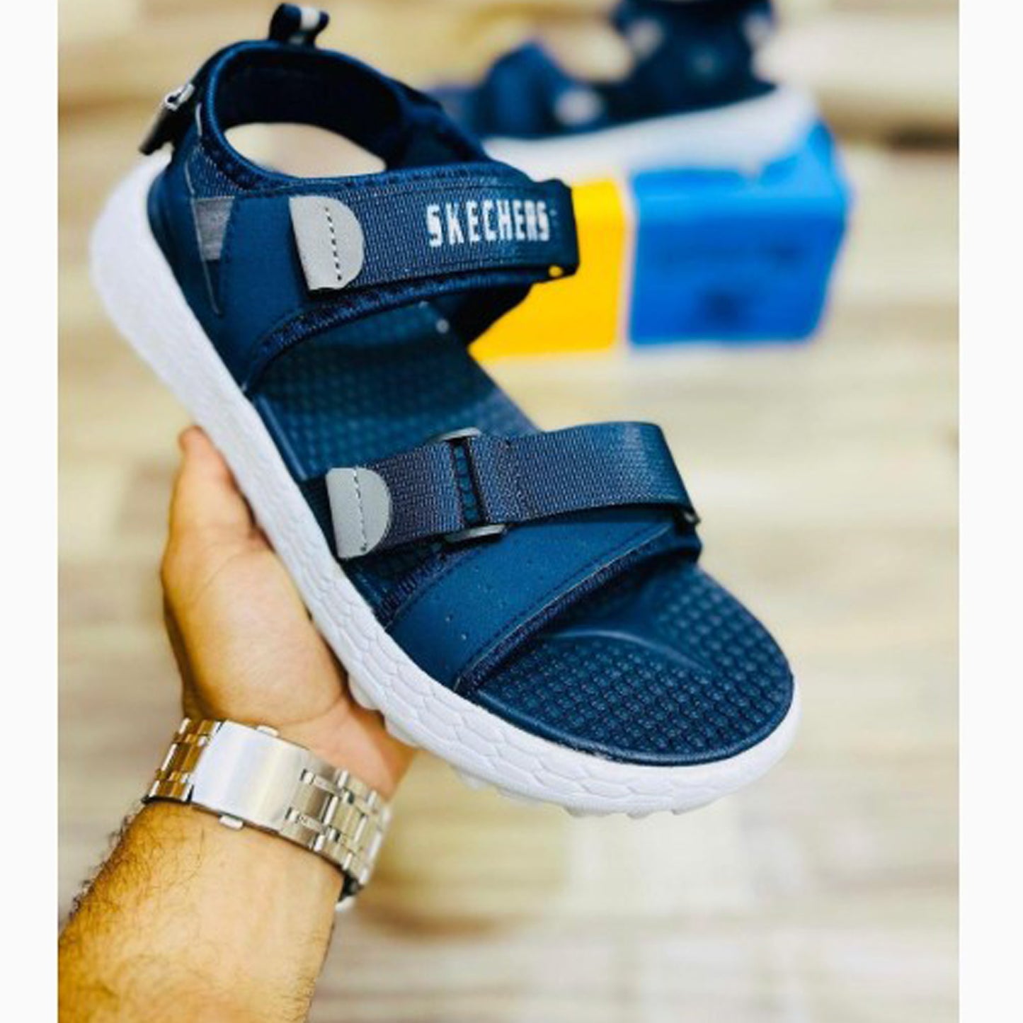 Men's Rexine Casual Sandals blue high quality