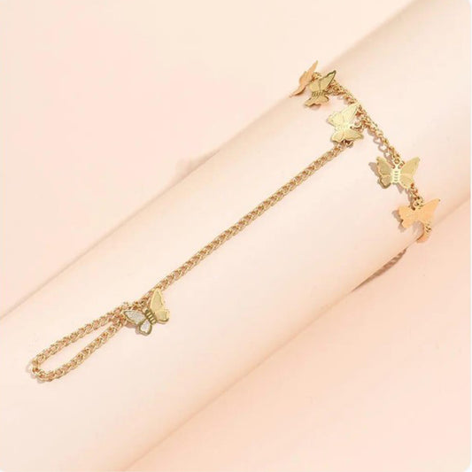 1 Pc Alloy Gold Plated Butterfly Charm Bracelet | Modern & Stylish