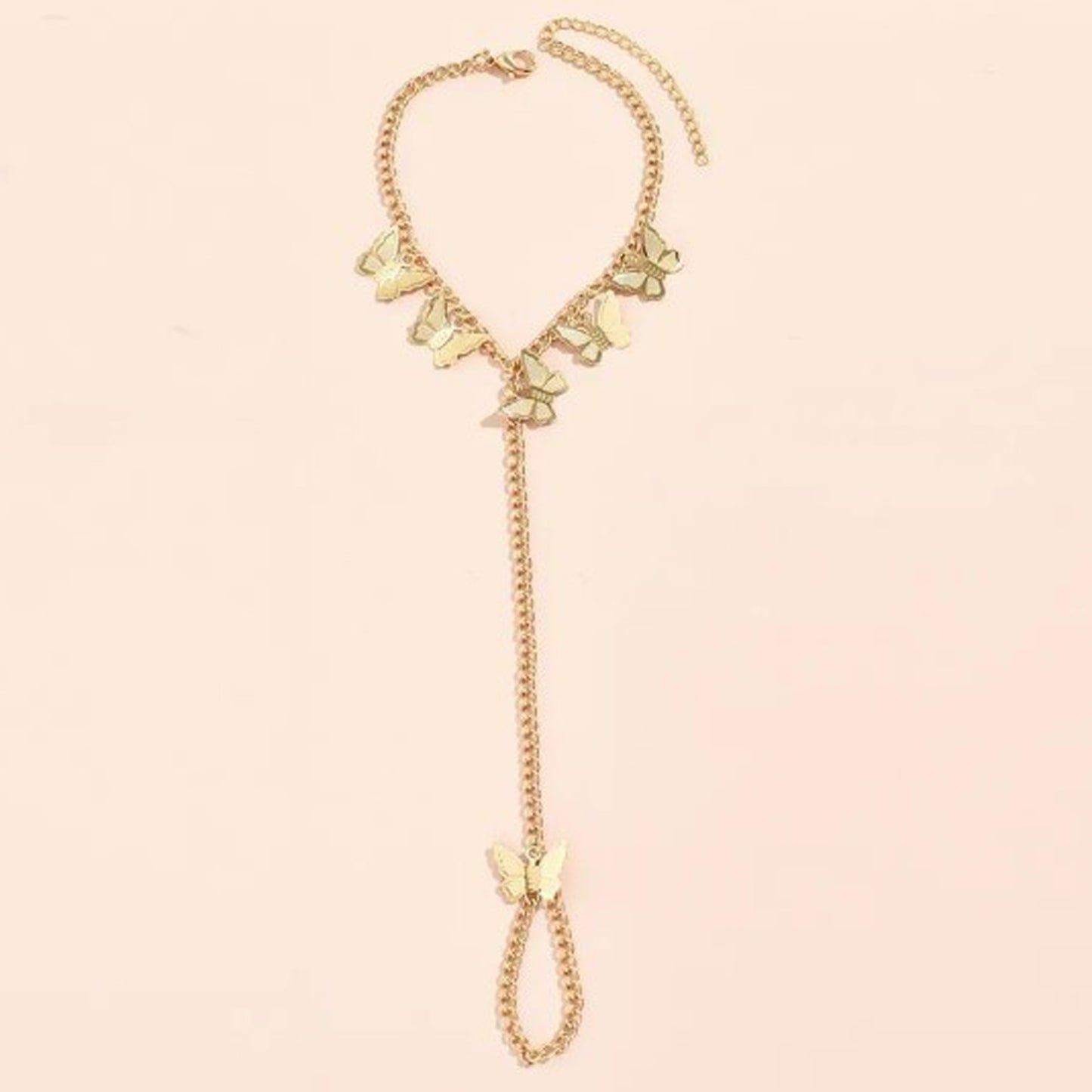 1 Pc Alloy Gold Plated Butterfly Charm Bracelet | Modern & Stylish