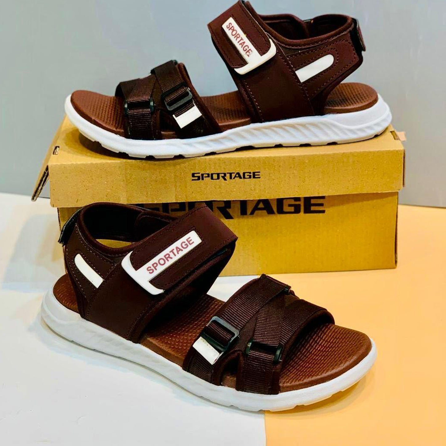 Fancy Men's Sandals - Brown Fabric - Available in 6 Sizes
